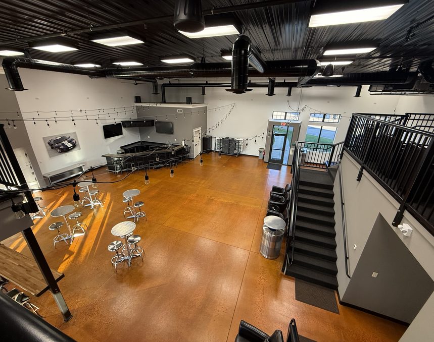 Inside the clubhouse, a lounge and bar area for members